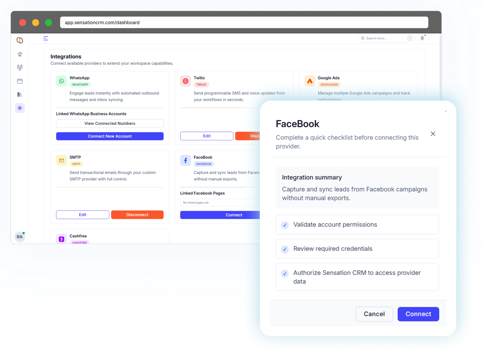 integrate facebook leads with crm
