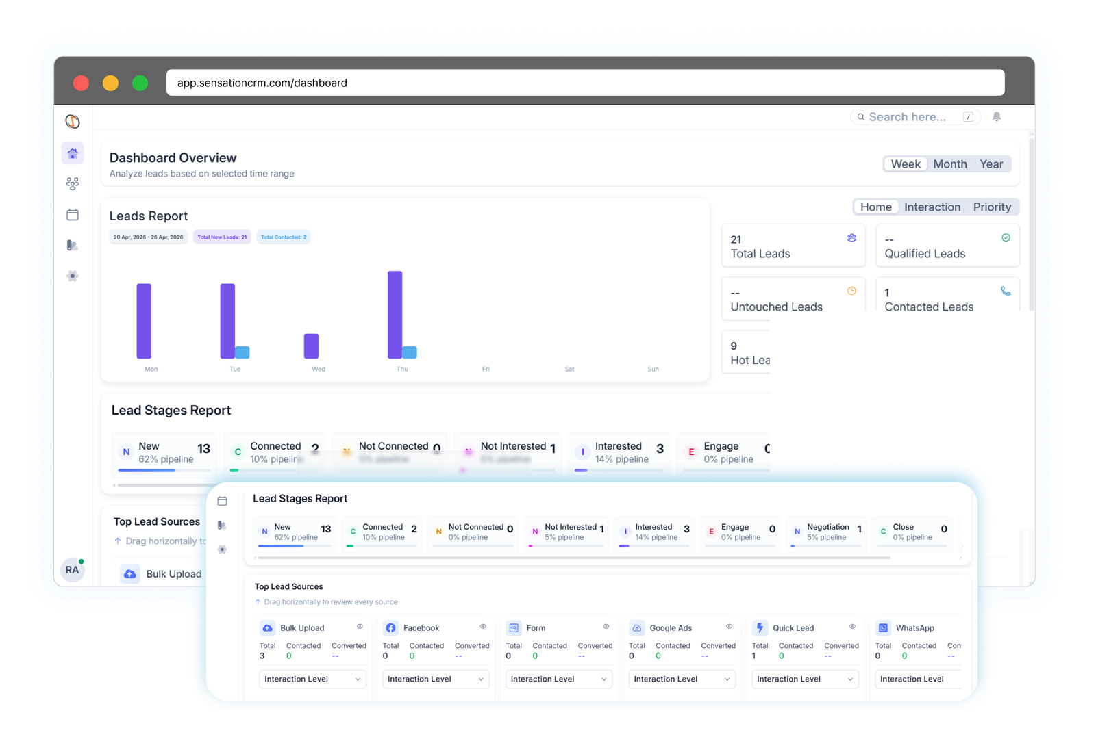 Dynamic lead engagement logs