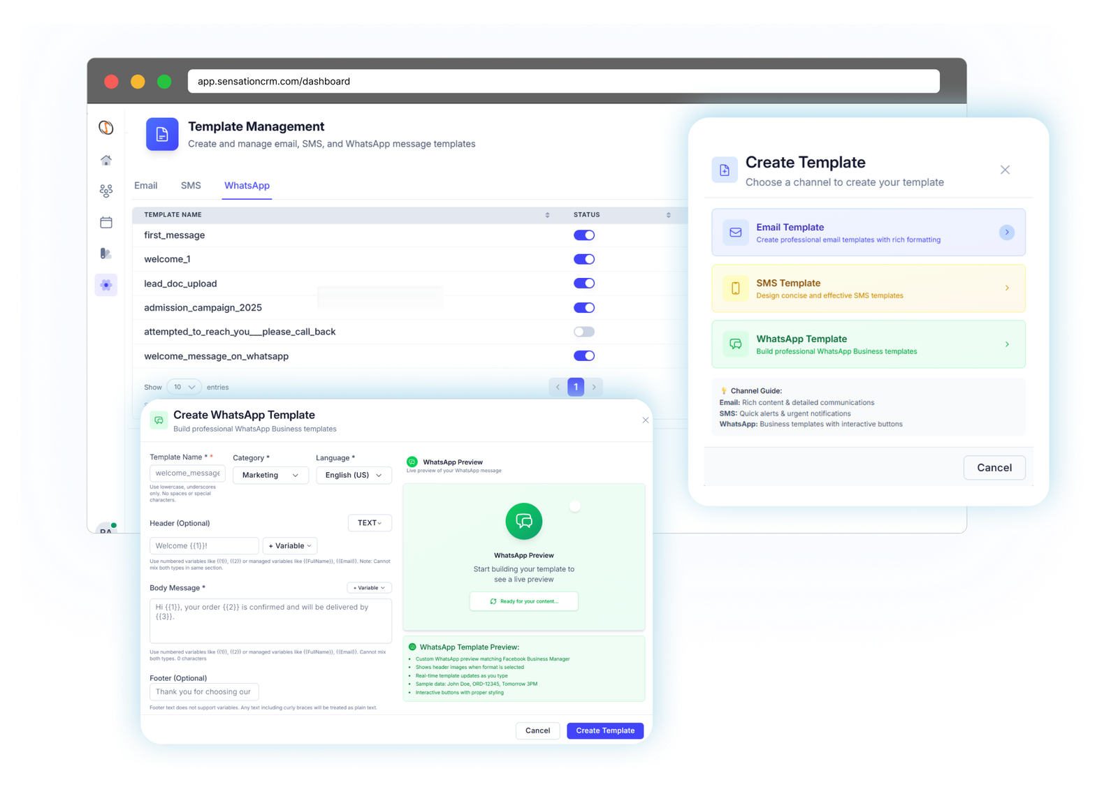 whatsapp lead management crm india