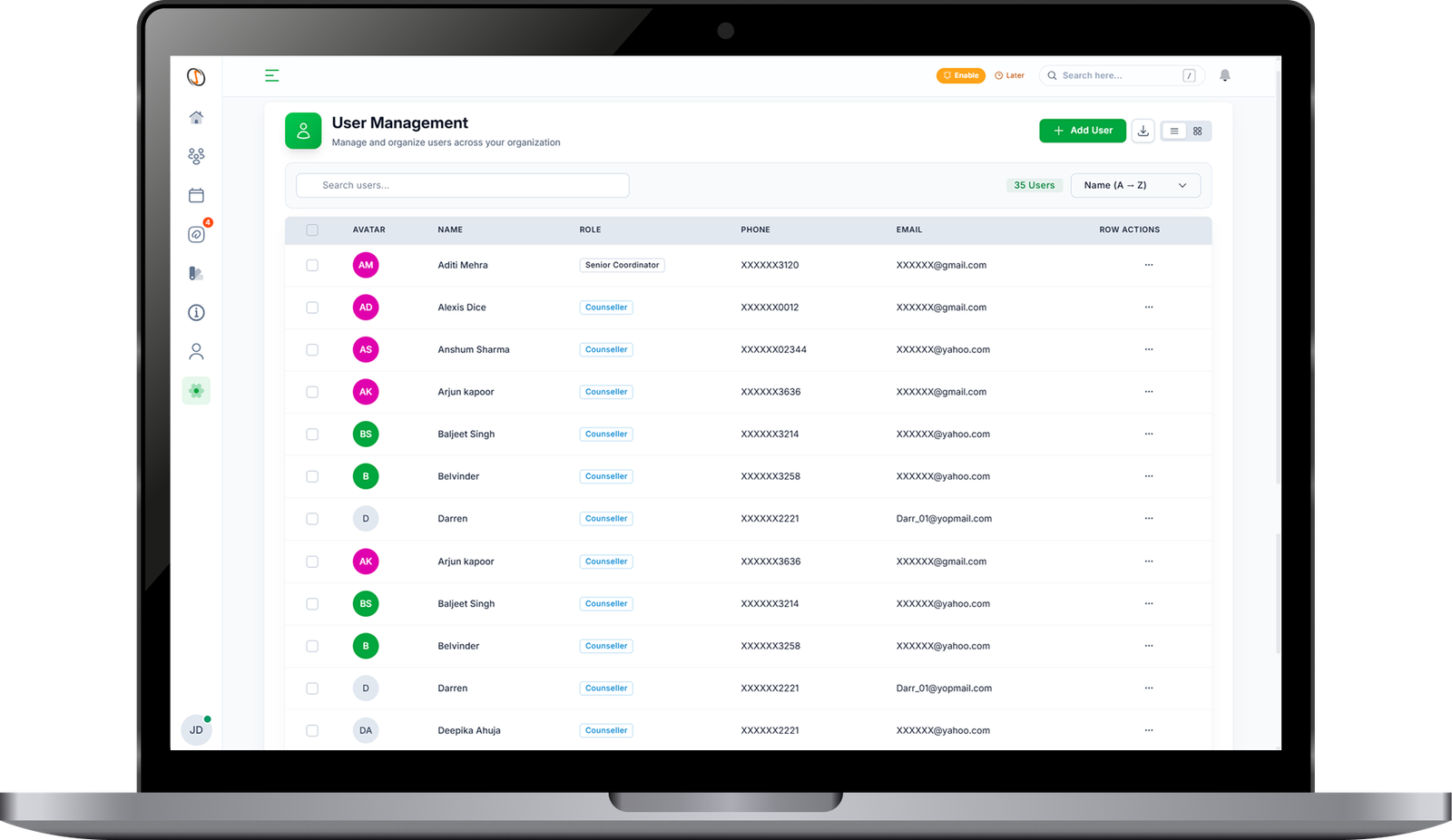 Dashboard Image - Lead Management Education CRM
