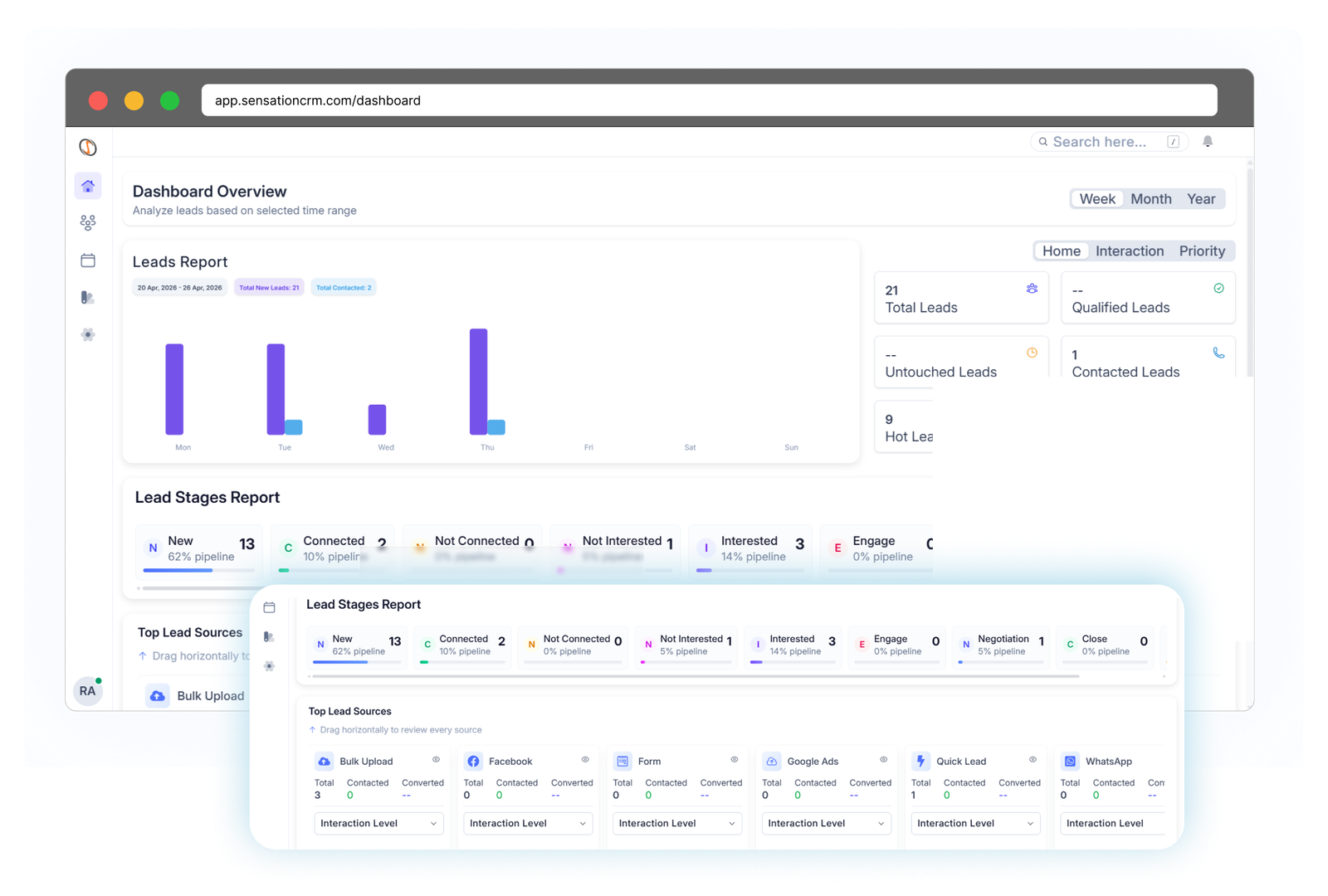 Dynamic lead engagement logs