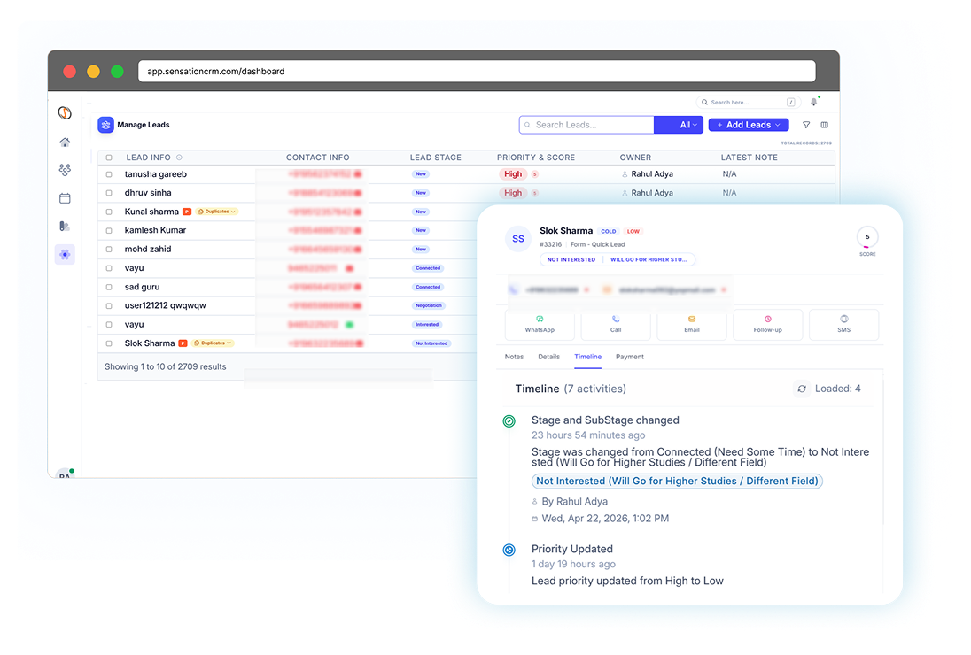 call tracking crm for education india