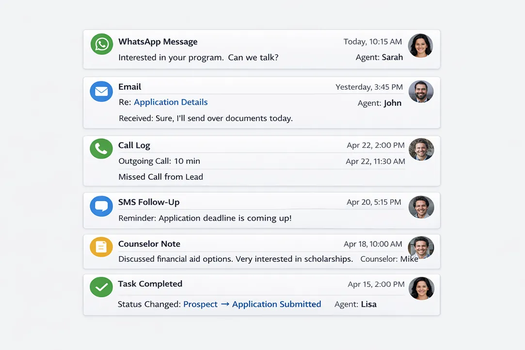 student activity tracking crm
