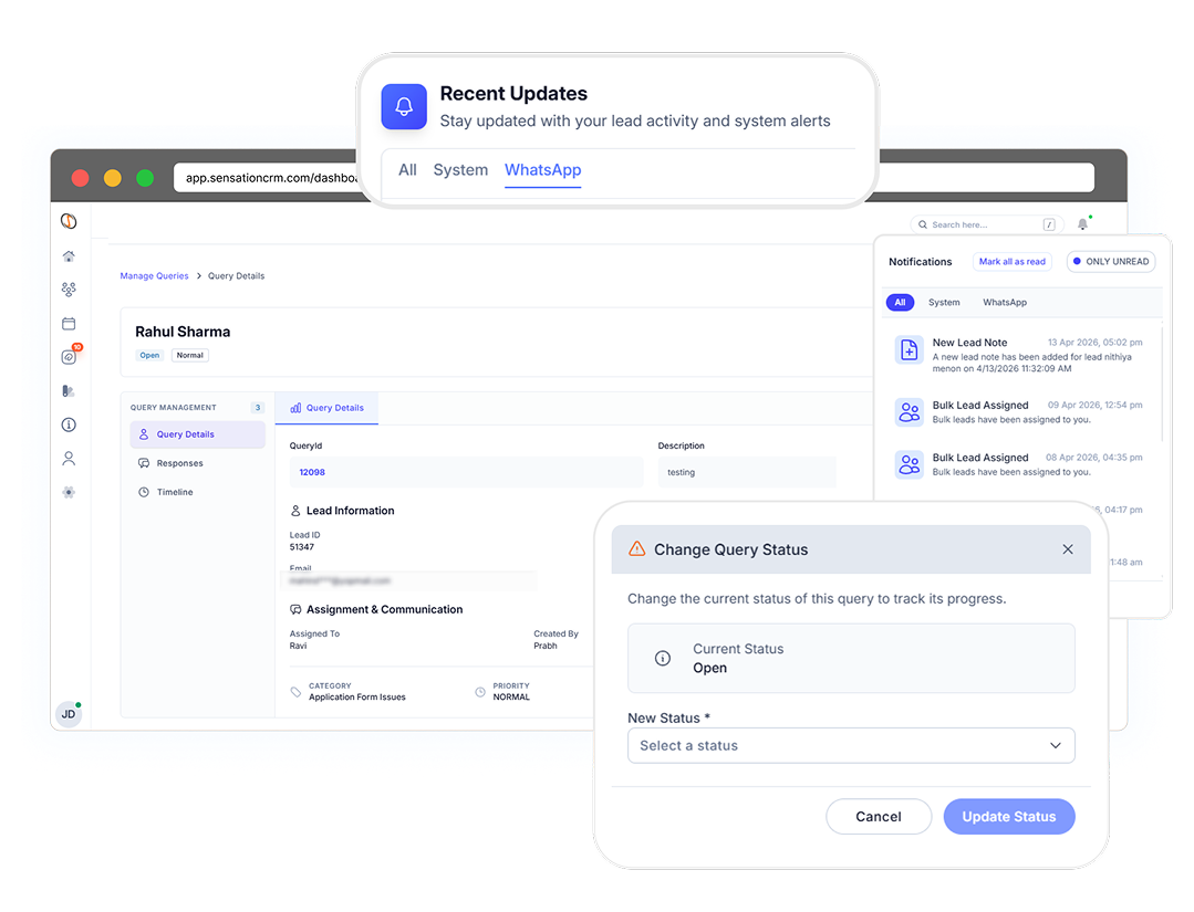 manage counselors and inquiries