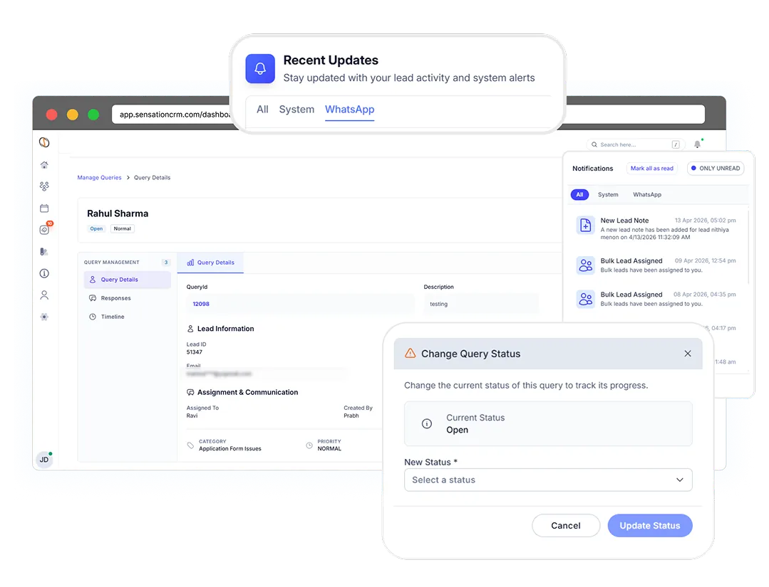 manage counselors and inquiries